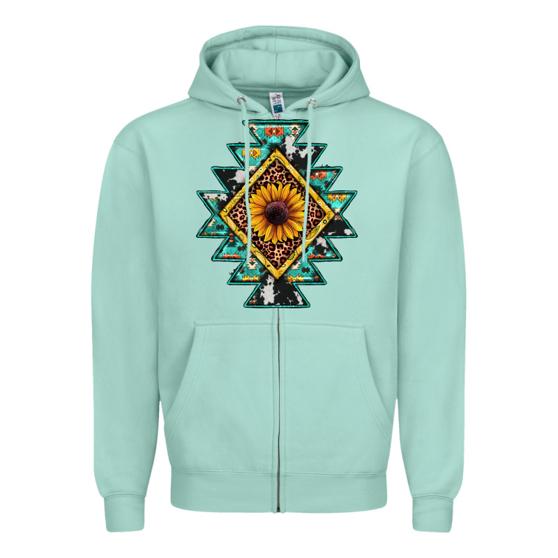 Aztec Leopard Sunflower Zipper Hoodie by JahusDesignShop | Teevron