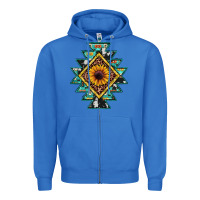 True Royal aztec leopard sunflower Zipper Hoodie - JahusDesignShop