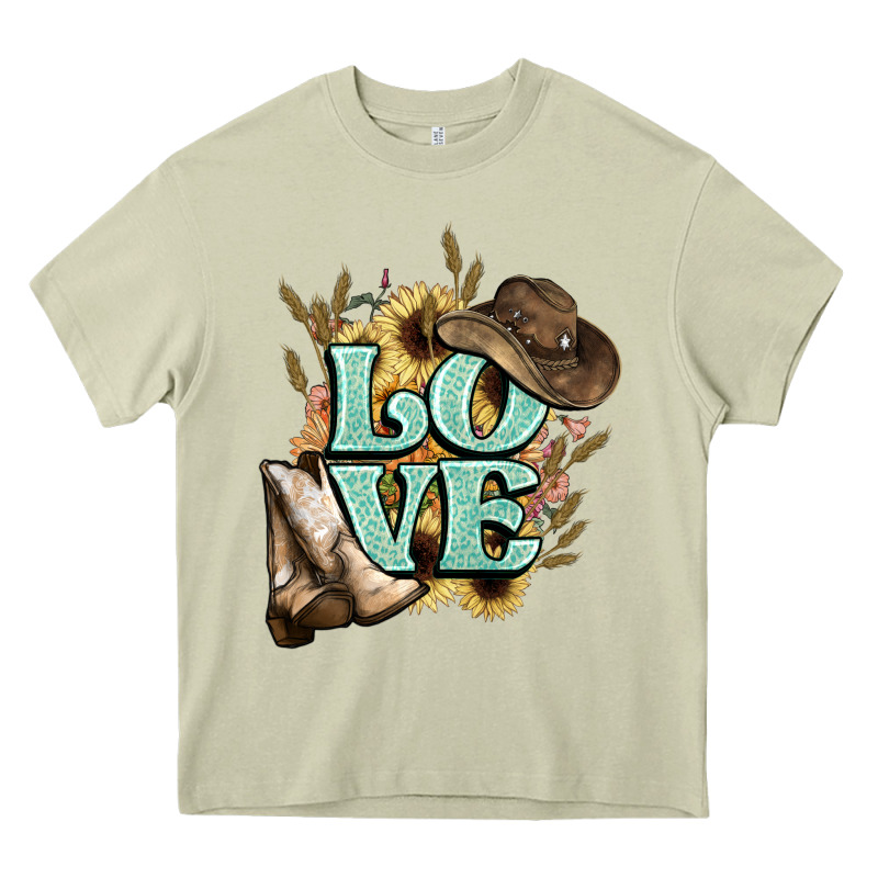 Love Boots Hat Western Cowboy Heavy Core Tee by HowdyJamesFarm | Teevron