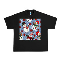 Black christmas snowman seamless pattern Urban Heavy Tee - BundleAndBundleShop