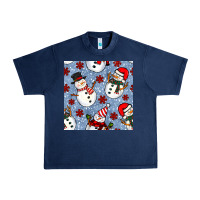 Navy christmas snowman seamless pattern Urban Heavy Tee - BundleAndBundleShop
