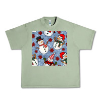 Oil Green christmas snowman seamless pattern Urban Heavy Tee - BundleAndBundleShop