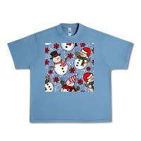 Pebble Blue christmas snowman seamless pattern Urban Heavy Tee - BundleAndBundleShop