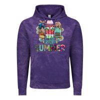 Cloud Purple Hello Summer Vintage Hoodie - CowhideDigitalArt