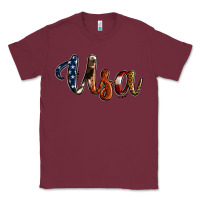 Burgundy usa calligraphy Classic Tee - Jasminsmagicworld