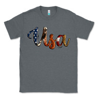 Charcoal Heather usa calligraphy Classic Tee - Jasminsmagicworld