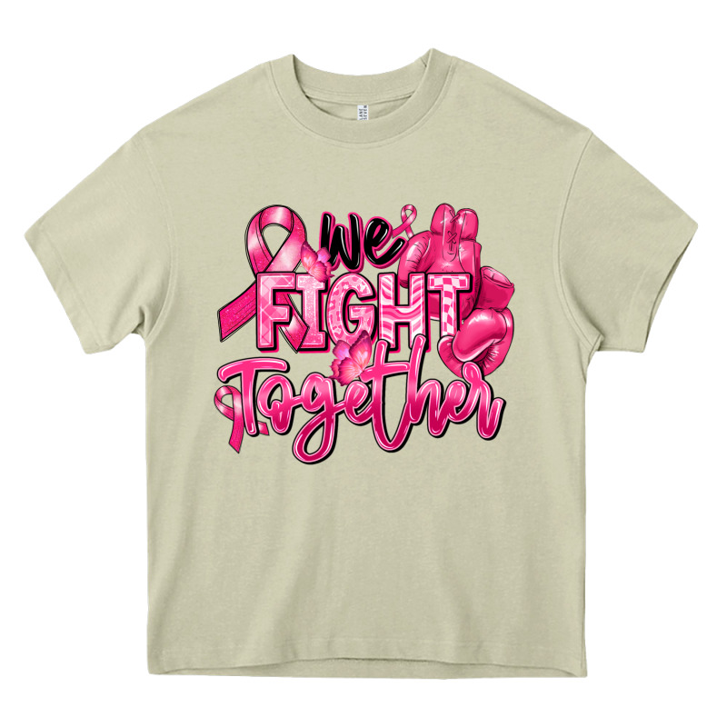 We Fight Together Breast Cancer Heavy Core Tee by RanaPortraitStore | Teevron