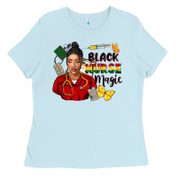 Baby Blue Juneteenth black Nurse magic Ladies Tee - FaDigitalArtStudio