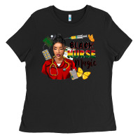 Black Juneteenth black Nurse magic Ladies Tee - FaDigitalArtStudio
