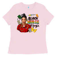 Bubblegum Pink Juneteenth black Nurse magic Ladies Tee - FaDigitalArtStudio