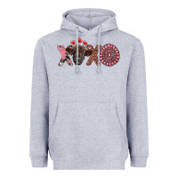 Heather Grey xoxo calf and gemstone Heavyweight Hoodie - RanaPortraitStore