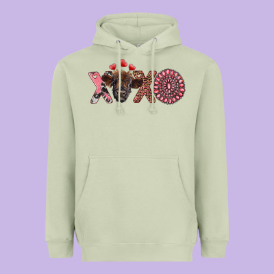 Xoxo Calf And Gemstone Heavyweight Hoodie Designed By Ranaportraitstore