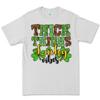 Dove Grey St. Patrick's Thick thighs lucky vibes Premium Tee - OliviaCreatesArt
