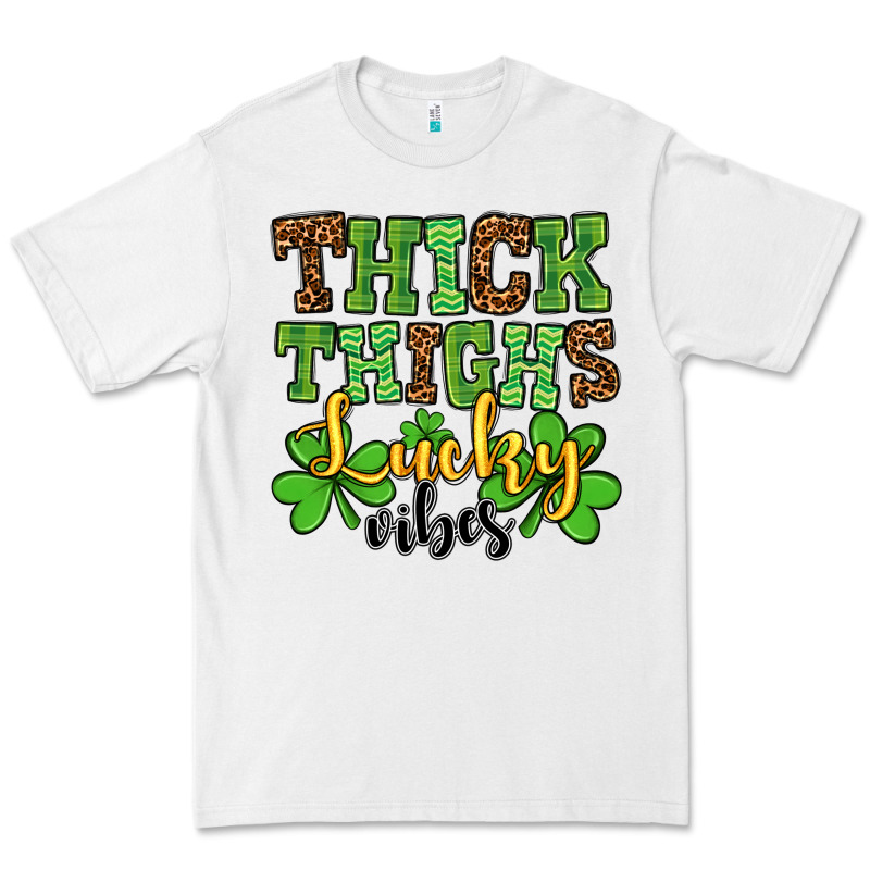 St. Patrick's Thick Thighs Lucky Vibes Premium Tee by OliviaCreatesArt | Teevron