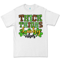 White St. Patrick's Thick thighs lucky vibes Premium Tee - OliviaCreatesArt