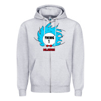Heather Grey thing 1 Zipper Hoodie - linhVisuals