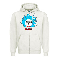 Oatmeal Heather thing 1 Zipper Hoodie - linhVisuals