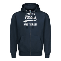 Navy im the oldest i make the rules siblings family Zipper Hoodie - linhVisuals