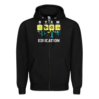 Black stem education science tech engineering maths Zipper Hoodie - linhVisuals