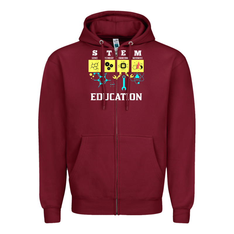 Stem Education Science Tech Engineering Maths Zipper Hoodie by linhVisuals | Teevron