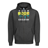 Charcoal Heather stem education science tech engineering maths Zipper Hoodie - linhVisuals