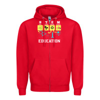 Red stem education science tech engineering maths Zipper Hoodie - linhVisuals