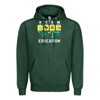 Sports Green stem education science tech engineering maths Zipper Hoodie - linhVisuals