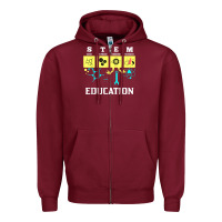 Burgundy stem education science tech engineering maths Zipper Hoodie - linhVisuals