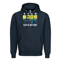 Navy stem education science tech engineering maths Zipper Hoodie - linhVisuals