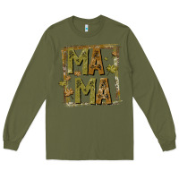 Army Green mama fall Long Sleeve Tee - CowhideDigitalArt