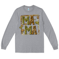 Heather Grey mama fall Long Sleeve Tee - CowhideDigitalArt