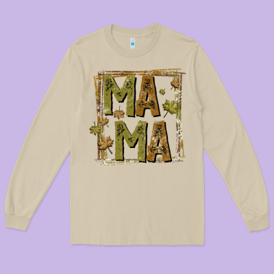 Mama Fall Long Sleeve Tee Designed By Cowhidedigitalart