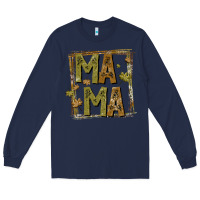 Navy mama fall Long Sleeve Tee - CowhideDigitalArt