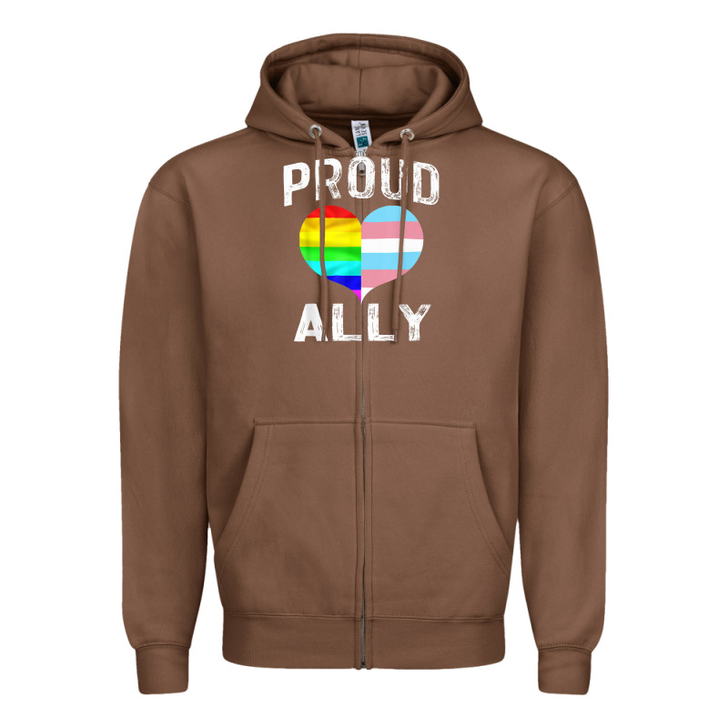 Proud Ally Lgbt Rainbow Heart Gay Pride Month Zipper Hoodie by linhVisuals | Teevron