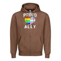 Chestnut proud ally lgbt rainbow heart gay pride month Zipper Hoodie - linhVisuals