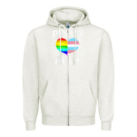 Oatmeal Heather proud ally lgbt rainbow heart gay pride month Zipper Hoodie - linhVisuals