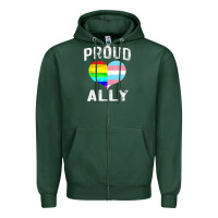 Sports Green proud ally lgbt rainbow heart gay pride month Zipper Hoodie - linhVisuals