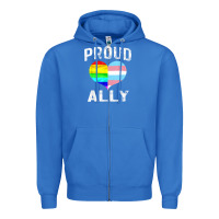 True Royal proud ally lgbt rainbow heart gay pride month Zipper Hoodie - linhVisuals