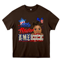 Chocolate Brown little mister america black boy Heavy Core Tee - CowGirlArtShop