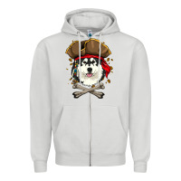 Dove Grey alaskan malamute pirate dog halloween Zipper Hoodie - linhVisuals