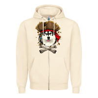 Sandshell alaskan malamute pirate dog halloween Zipper Hoodie - linhVisuals