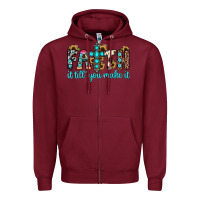Burgundy faith it till you make it Zipper Hoodie - JahusDesignShop
