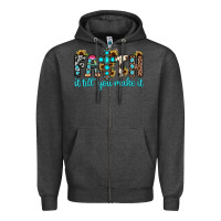 Charcoal Heather faith it till you make it Zipper Hoodie - JahusDesignShop