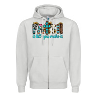 Dove Grey faith it till you make it Zipper Hoodie - JahusDesignShop