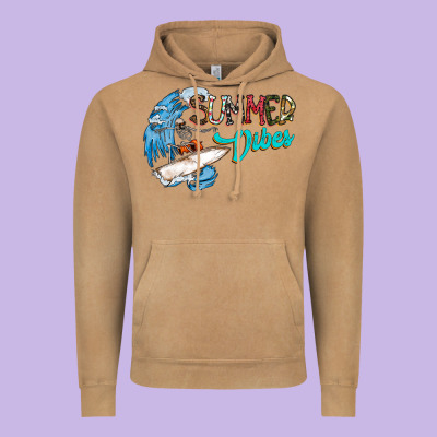 Summer Vibes Vintage Hoodie Designed By Cowhidedigitalart