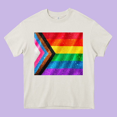 Pride Flag Heavy Core Tee Designed By Cowgirlartshop