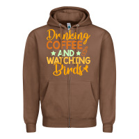 Chestnut drinking coffee watching birds funny Zipper Hoodie - linhVisuals