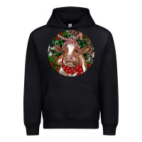 Black Brown Cow Christmas Urban Hoodie - RanaPortraitStore