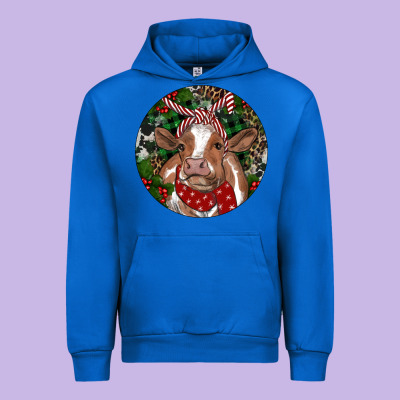 Brown Cow Christmas Urban Hoodie Designed By Ranaportraitstore