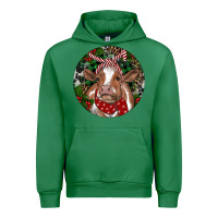 Emerald Brown Cow Christmas Urban Hoodie - RanaPortraitStore